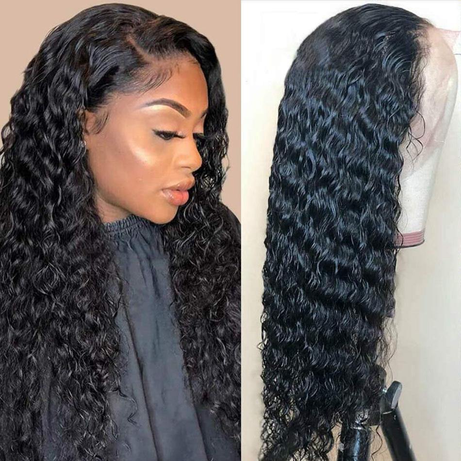 Real Human Hair HD Lace Front Wig Deep Curly Wave Frontal Wig Pre Plucked - 假发