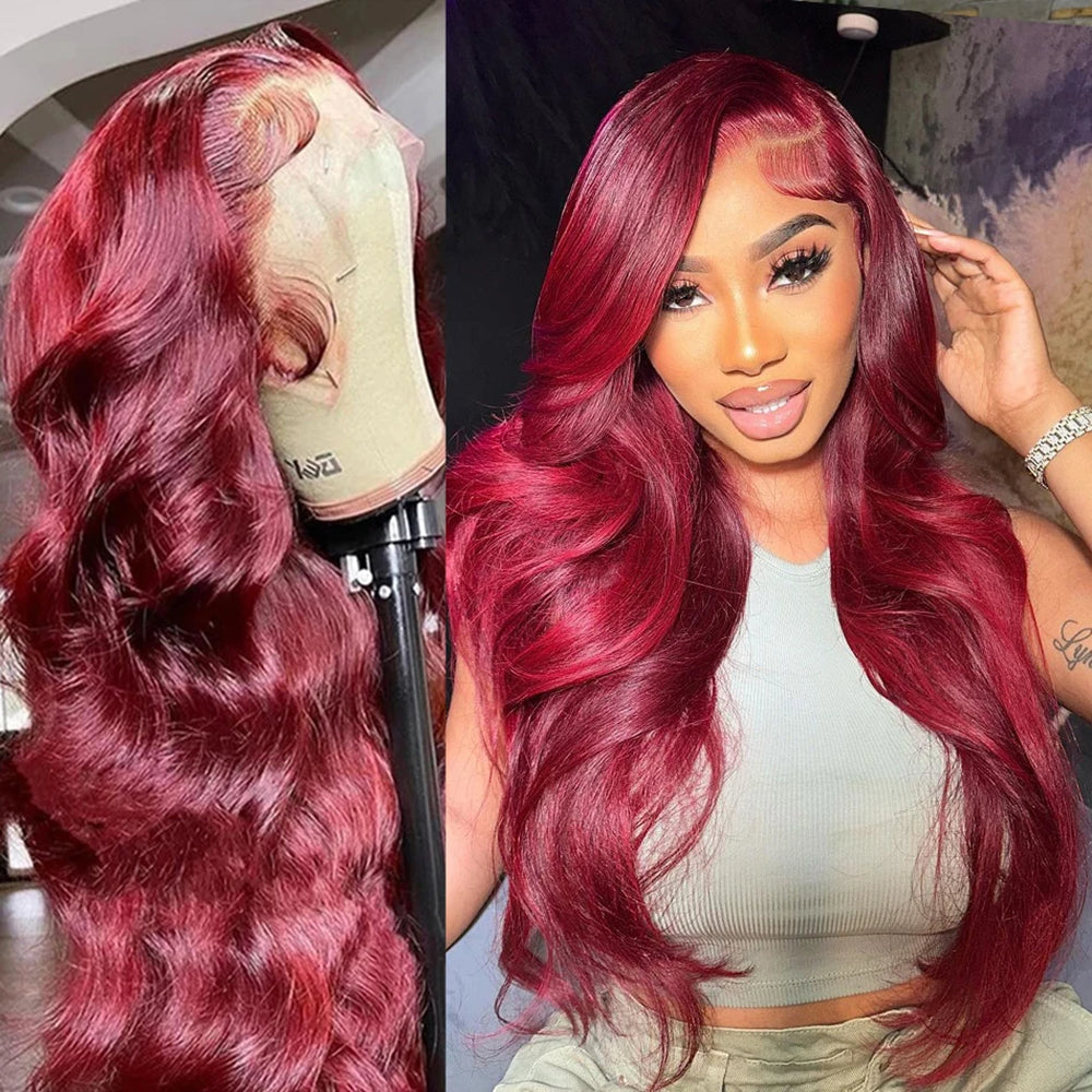 99J Color Hd Lace Front Human Hair Wigs Human Hair 13x6 Hd Lace Frontal Wig Pre Plucked Glueless Wigs Loose Wave 13x4 Lace Wigs Human Hair for Black Women