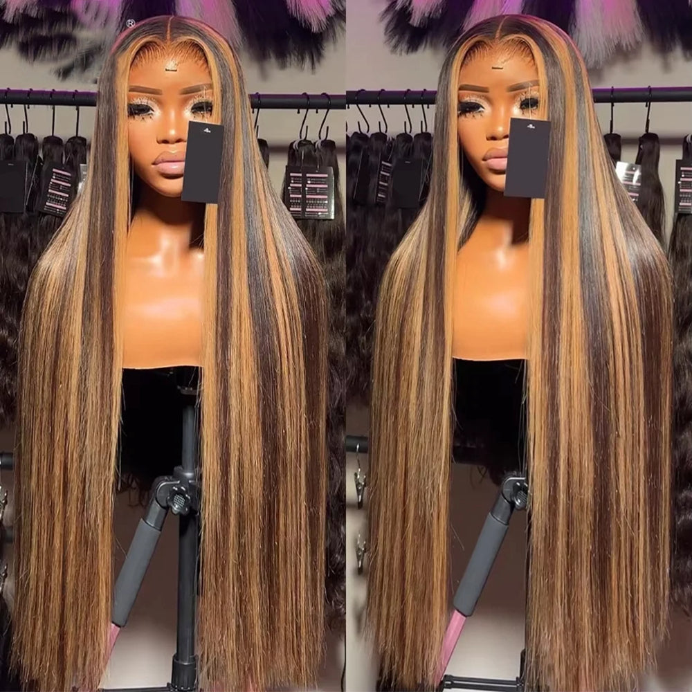 Wholesale Raw Vietnamese Hair Highlight Blonde Color Bone Straight Human Hair Wigs 13x4 13x6 HD Full Lace Frontal Human Hair 4x4 Lace Closure Glueless Wig for Black Women
