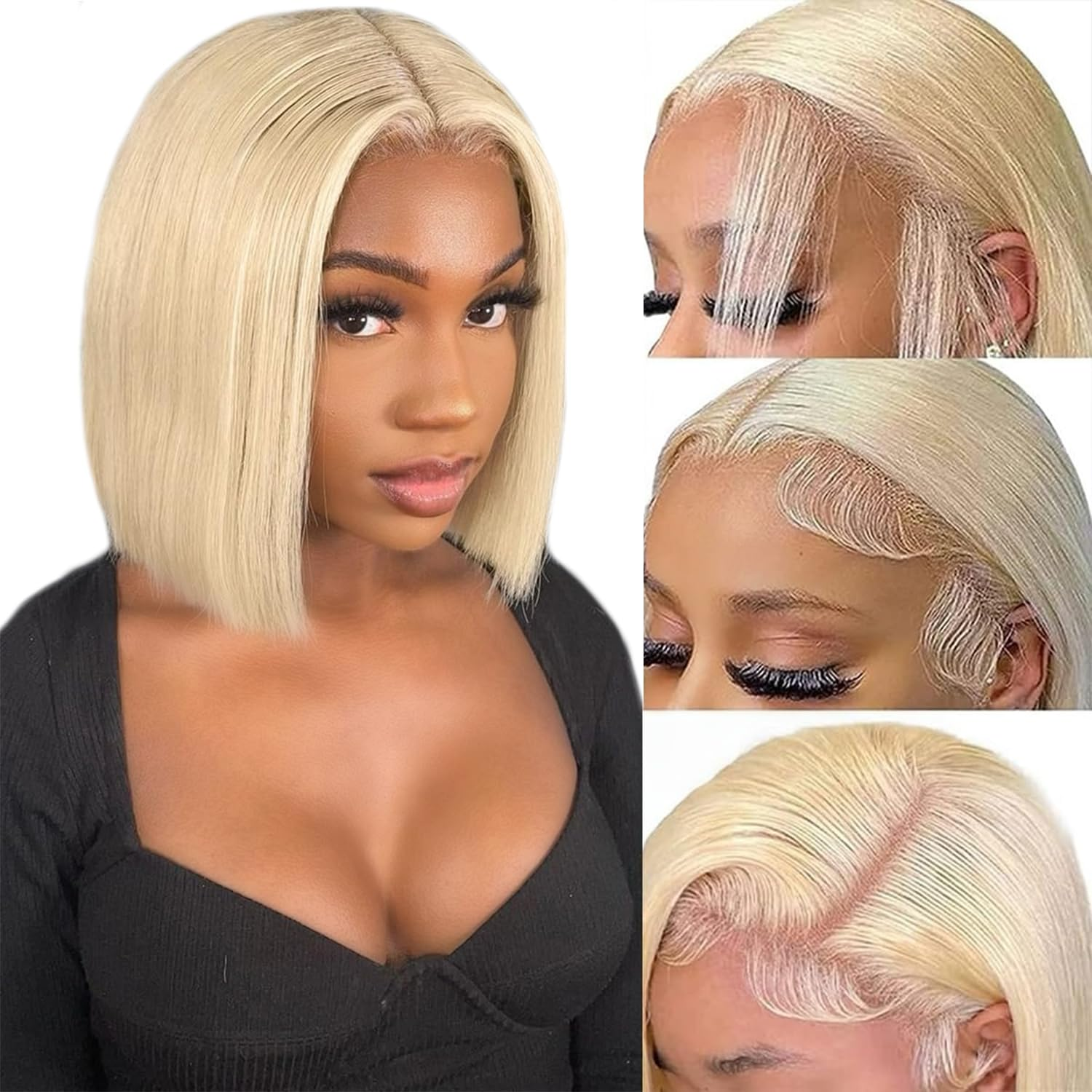 Yeswigs Blonde 613# Color Reay to Go Pixie Cut Bone Straight Short Bob Glueless Wigs Raw Vietnamese Virgin Hair Pixie Cut Bone Straight 13x4 Lace Front Human Hair Hd Lace Frontal Wigs On Clearance