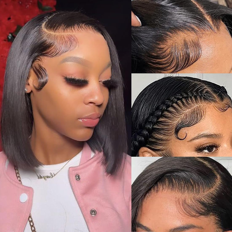 Yeswigs Natural Color Pixie Cut Bone Straight Short Bob Glueless Wigs Raw Vietnamese Virgin Hair  On Clearance