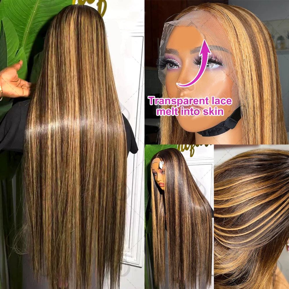 Wholesale Raw Vietnamese Hair Highlight Blonde Color Bone Straight Human Hair Wigs 13x4 13x6 HD Full Lace Frontal Human Hair 4x4 Lace Closure Glueless Wig for Black Women