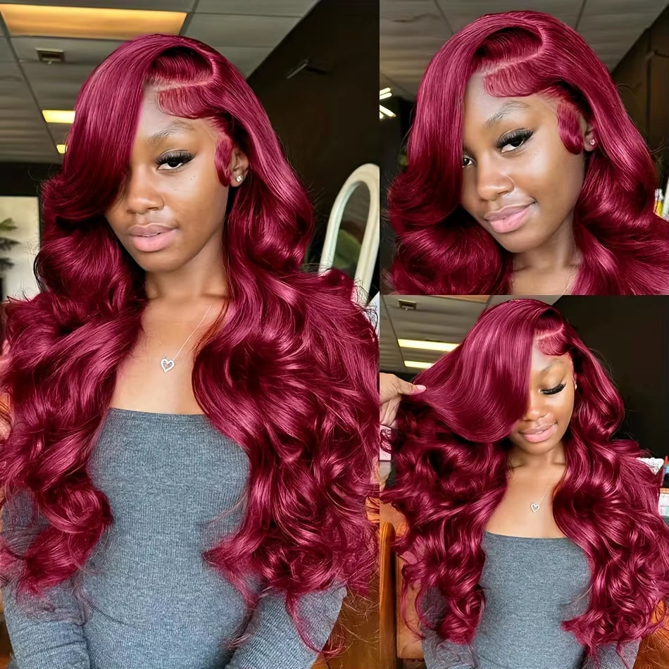 YESWIGS Wholesale Glueless Wigs Cuticle Aligned 99J Color 13x6 Hd Lace Frontal Wig Pre Plucked Glueless Wigs Loose Wave 13x4 Lace Wigs Human Hair for Black Women
