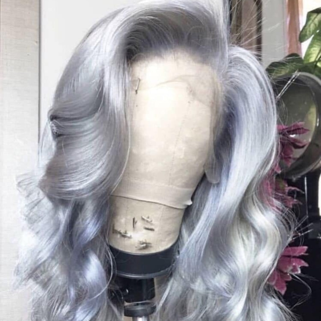 Yeswigs Sliver Grey Color Body Wave Wigs Human Hair Raw Vietnamese Hair 13x4 13x6 Hd Lace Frontal Wig Pre Plucked Glueless Wigs  Lace Wigs Human Hair for Black Women