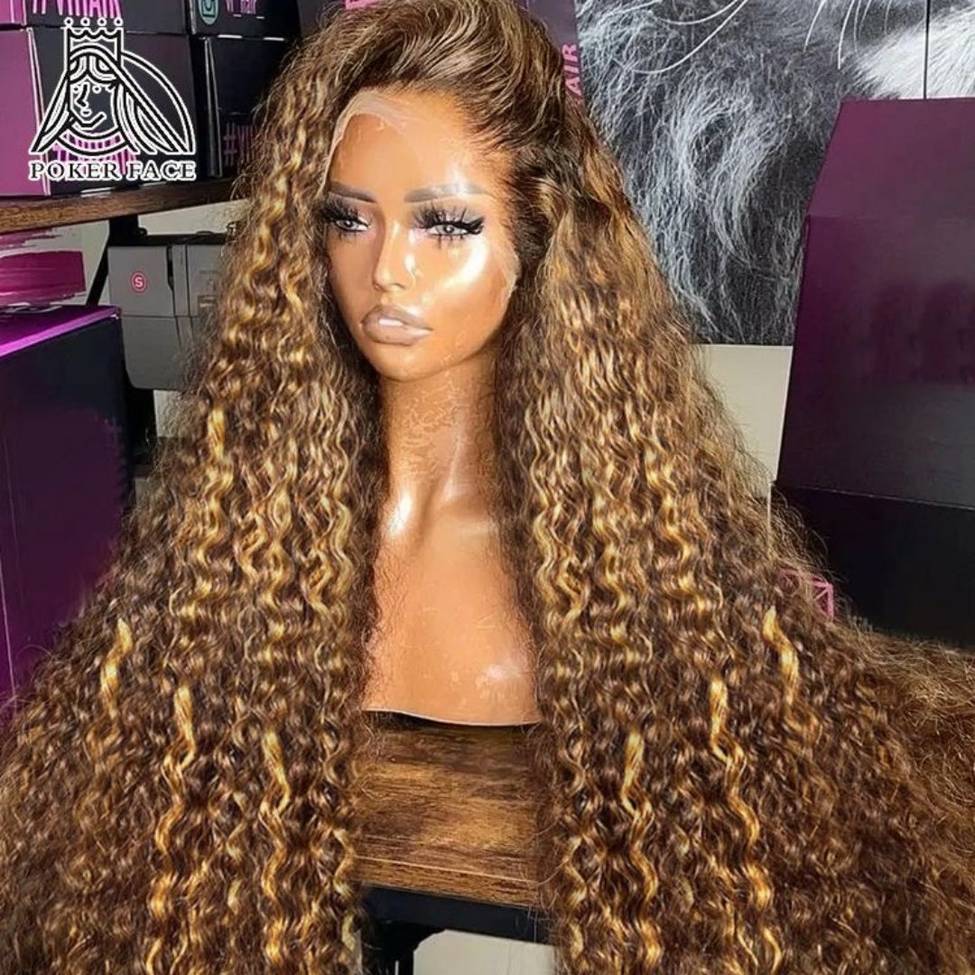 Cheap Raw Vietnamese Hair Honey Blonde Highlight Kinky Curly Lace Front Wigs Human Hair Hd Lace Wigs Glueless for Black Women