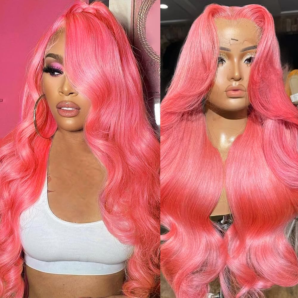 Yeswigs Pink Color Body Wave Wear and Go Glueless Wigs Raw Vietnamese Hair 180% Density Loose Body Wave 13x4 Lace Front Human Hair Hd Lace Frontal Wigs on Sale
