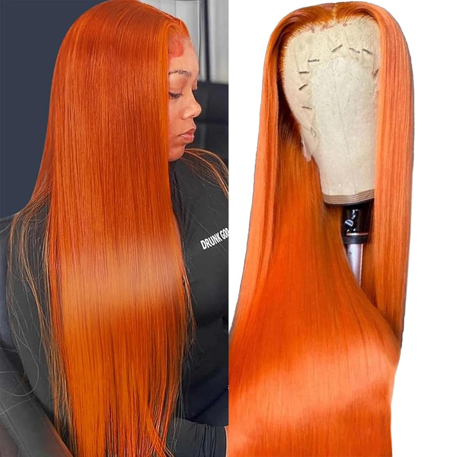 Yeswigs Raw Vietnamese Hair Orange Color Bone Straight Wigs Human Hair 13x4 13x6 Hd Lace Frontal Wig Pre Plucked Glueless Wigs  Lace Wigs Human Hair for Black Women