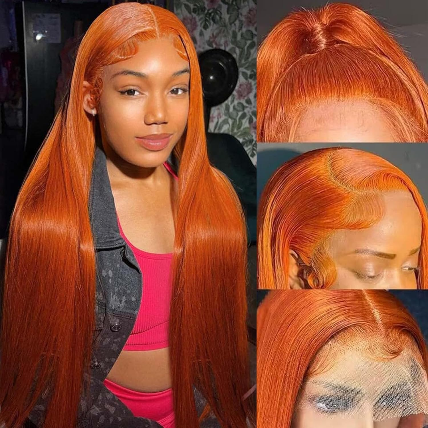 Yeswigs Raw Vietnamese Hair Orange Color Bone Straight Wigs Human Hair 13x4 13x6 Hd Lace Frontal Wig Pre Plucked Glueless Wigs  Lace Wigs Human Hair for Black Women