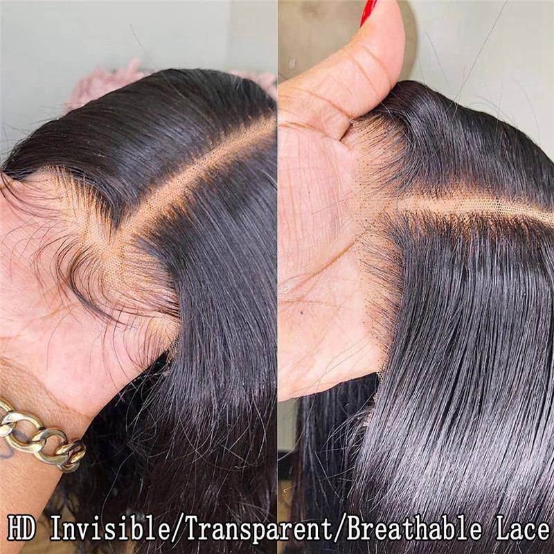 Yaki Kinky Straight HD Undetectable Transparent Lace Closure Wig Bleached Knots - 