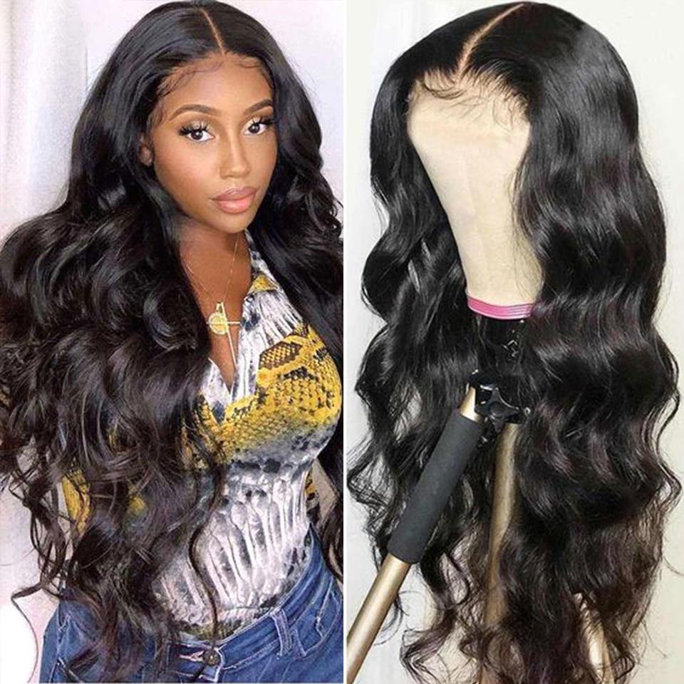 Pre Plucked High Density HD Skin Melt Body Wave Lace Frontal Wig Human Hair Wigs - 