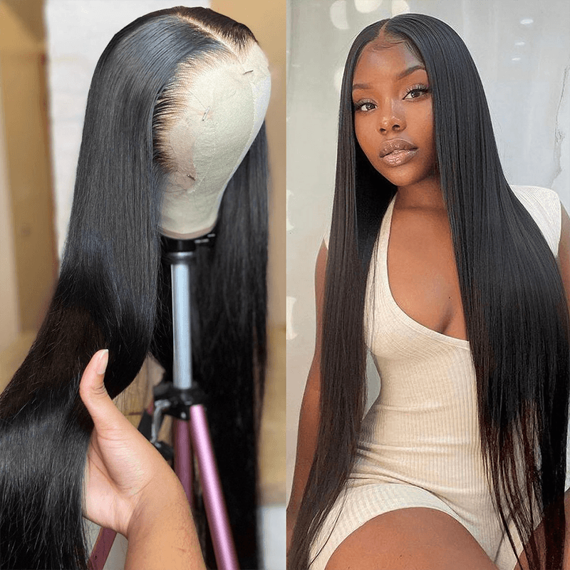 Yeswigs 12A Grade Brazilian Straight Lace Front Wigs 100% Virgin Human Hair Transparent Lace - 假发