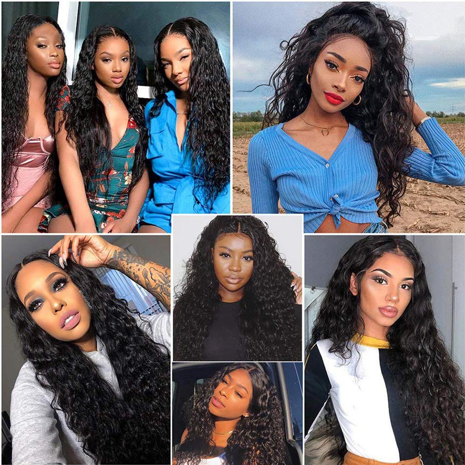 180% Density Water Wave HD Lace Front Wig Real Human Hair Pre Plucked - 