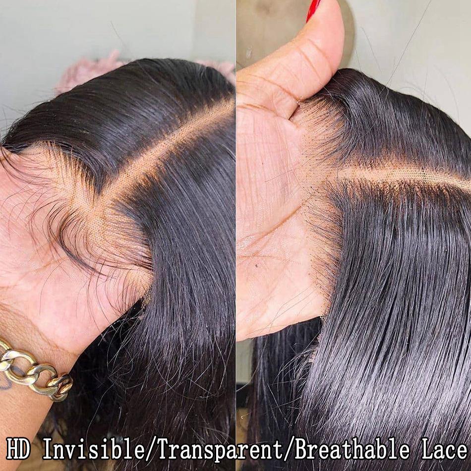 Straight HD Lace Bob Lace Frontal Wig Pre Plucked High Density Thick Ends - 