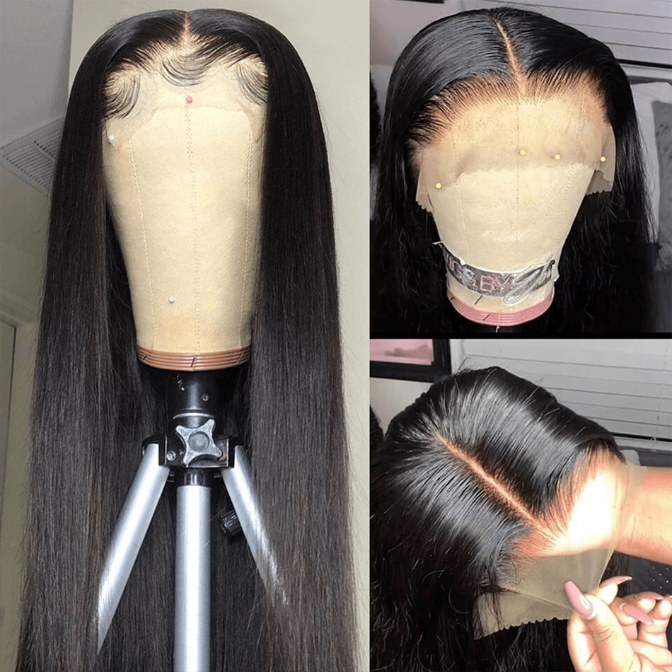 Yeswigs 12A Grade Brazilian Straight Lace Front Wigs 100% Virgin Human Hair Transparent Lace - 假发