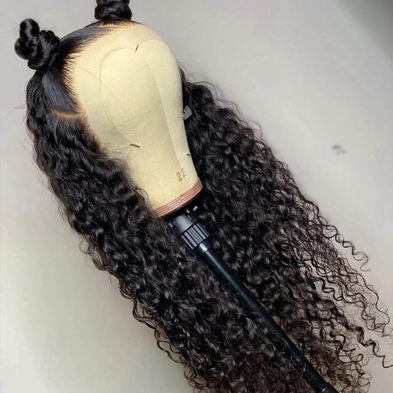 HD Skin Melt Transparent 360 Lace Wig Kinky Curly Wave Pre Plucked Thick Ends - 