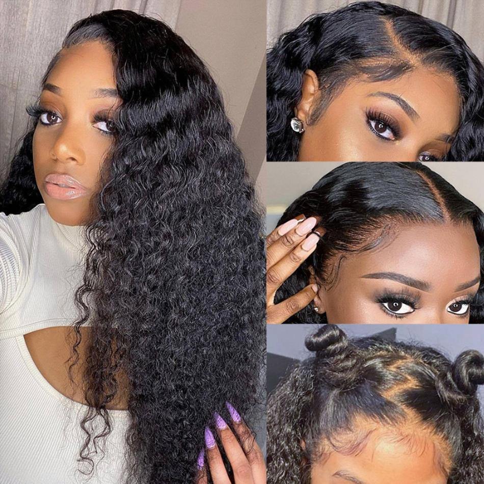180% Density Water Wave Glueless Pre Plucked HD Full Lace Front Wig Real Human Hair For Black Women - 假发