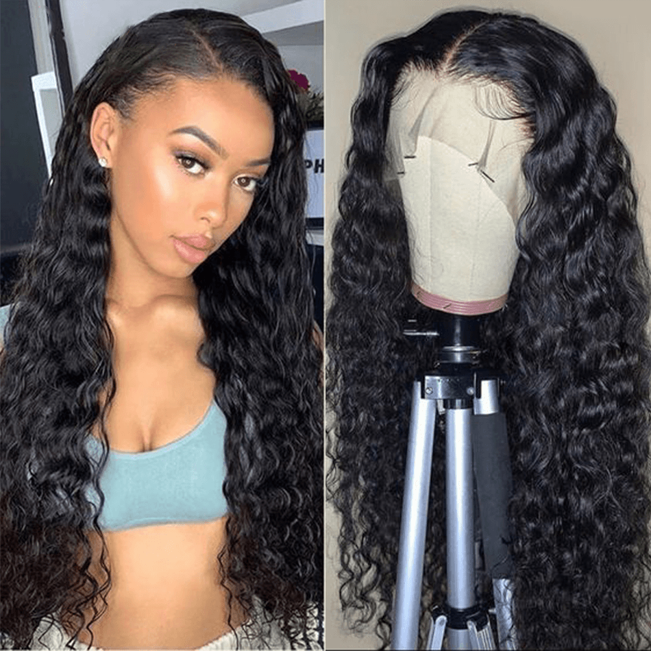 180% Density Water Wave Glueless Pre Plucked HD Full Lace Front Wig Real Human Hair For Black Women - 假发
