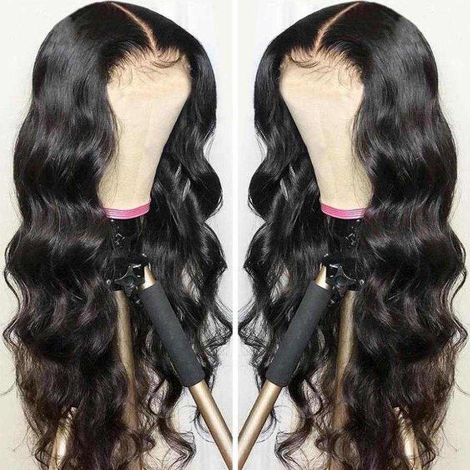 Body Wave Virgin Human Hair Transparent Lace Closure Wig Pre Plucked Full High Density For Black Women - 假发