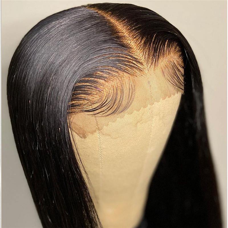 Affordable Straight Best Human Hair HD Transparent Lace Closure Wig Pre Plucked - 