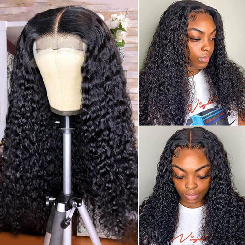 Kinky Curly HD Skin Melt Transparent Lace Closure Wig High Quality - 