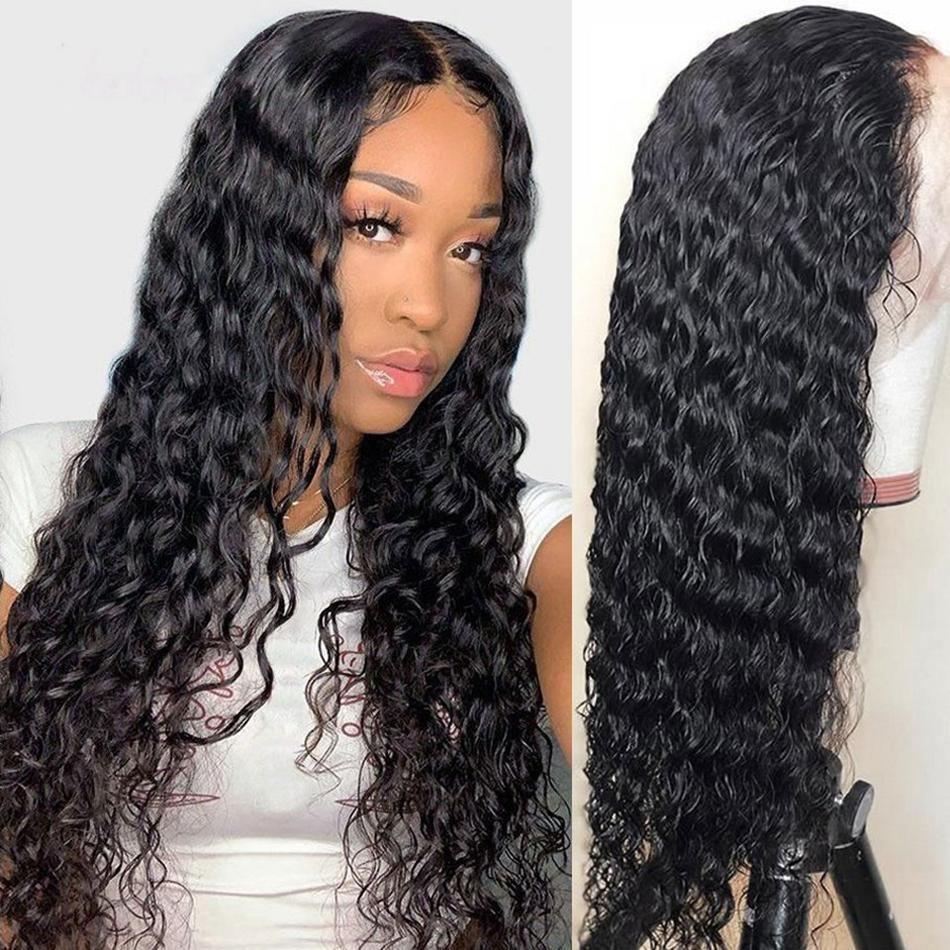 Yeswigs High Quality Deep Curly Wave Human Hair 360 Full Lace Frontal Wig HD Transparent Lace Pre Plucked - 假发