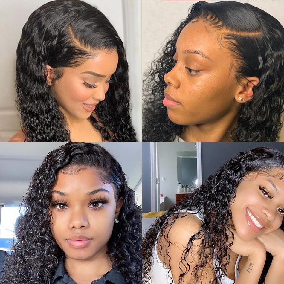 Yeswigs Afro Kinky Curly Human Hair Lace Front Wig Human Hair Pre Plucked For Black Women - 假发
