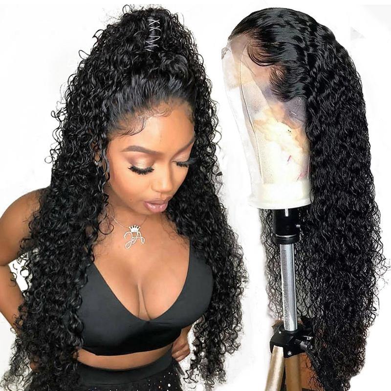 Deep Curly Wave Full Lace Wig Great Human Hair HD Transparent Lace Can Be Braided - 