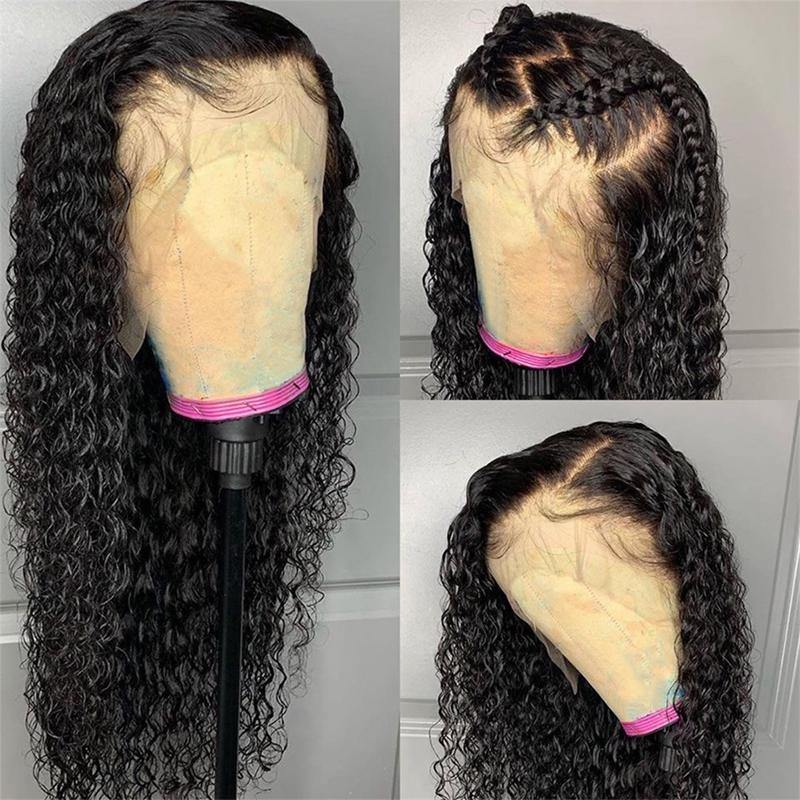 Deep Curly Wave Full Lace Wig Great Human Hair HD Transparent Lace Can Be Braided - 