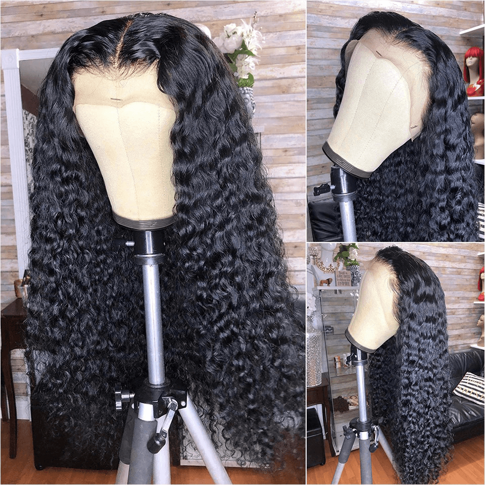 High Quality Pre Plucked HD Lace Deep Wave Transparent Lace Front Wig Thick Ends - 假发