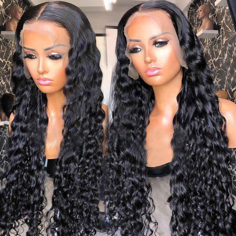 180% Density Pre Plucked Hd Breathble Lace Front Wig Water Wave Natural Color - 