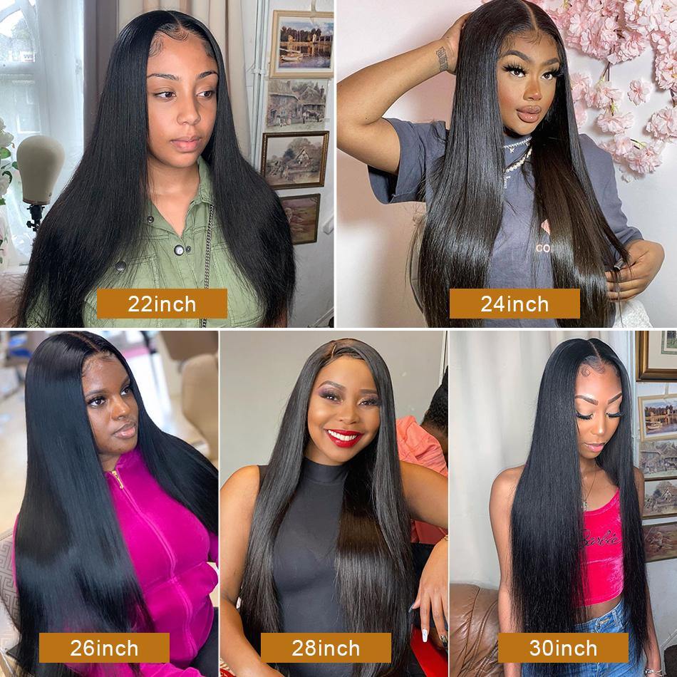 Straight Best Human Hair HD Transparent Lace Closure Wig Pre Plucked For Black Women - 假发